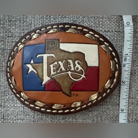 Vintage unisex Texas leather belt buckle - Picture 5 of 6